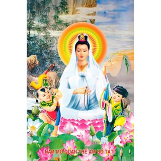 Tranh đính đá 5D toàn bộ tranh Quan Âm bồ tát