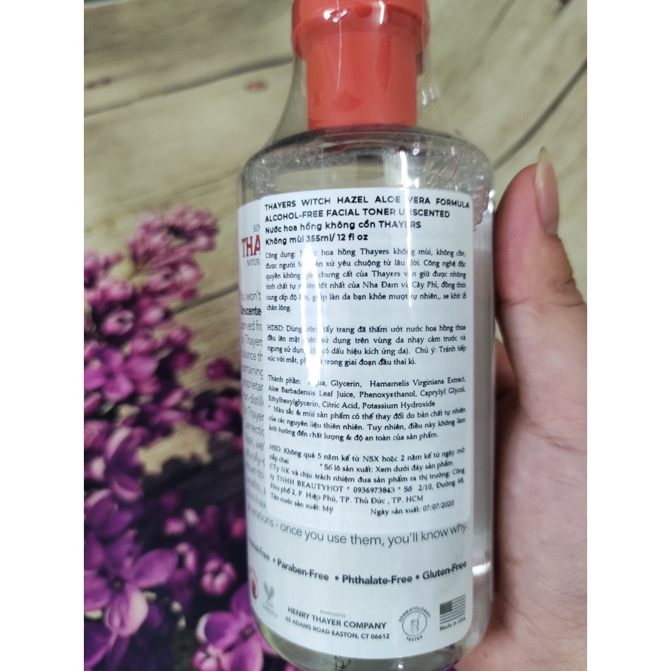 Thayers Alcohol Free toner - Nước hoa hồng Không Cồn Thayers 355ml [ Chính hãng ]