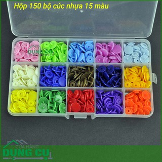 Hộp 150 bộ cúc nhựa, khuy nhựa