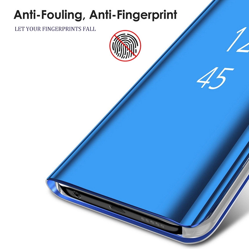 Bao da nắp gập tráng gương trong suốt thiết kế thông minh sang trọng cho OPPO A92 2020 A72 A52 | BigBuy360 - bigbuy360.vn