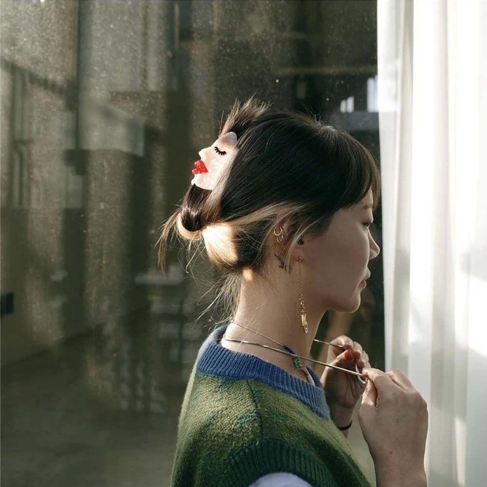 EXPEN Kẹp Tóc Càng Cua Mặt Người Độc Đáo Sáng Tạo Cho Nữ