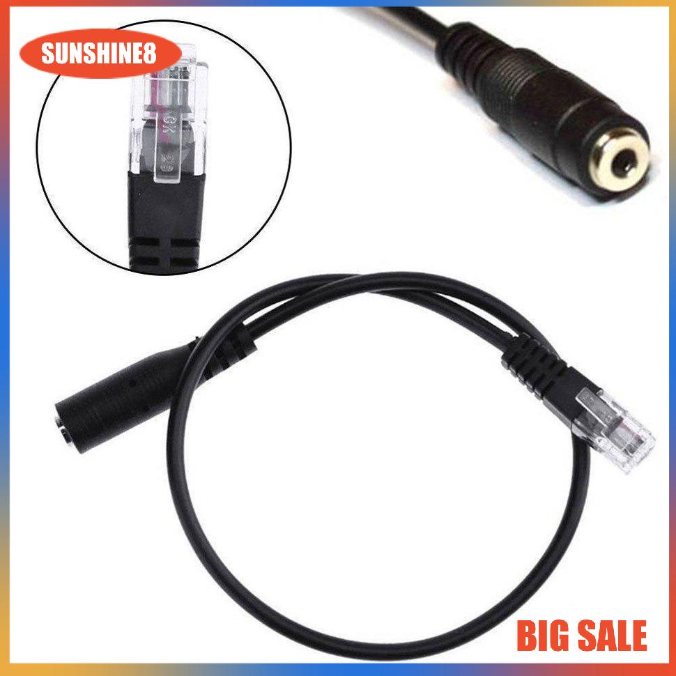 【SUN】Practical Headset Buddy 3.5mm Smartphone Headset to RJ9 Phone Adapter Cable