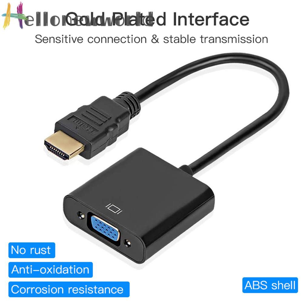 Hellonewworld HDMI-compatible to VGA Adapter HDMI-compatible 19-Pin Male to VGA Female Converter 1080P Full HD