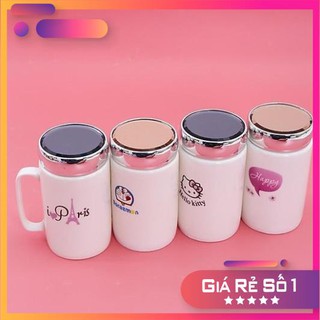 Cốc sứ giữ nhiệt cao cấp có nắp đậy - đồ dùng bàn ăn - đồ uống trà - cốc sứ - ly sứ
