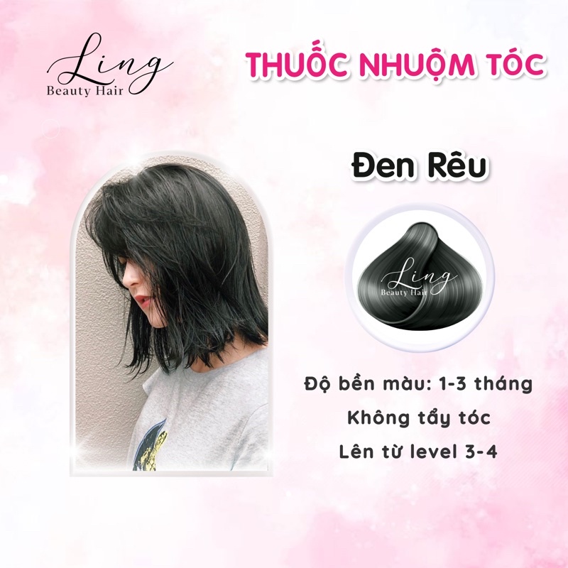 Thuốc nhuộm tóc ĐEN RÊU, lên từ nền nâu đen
