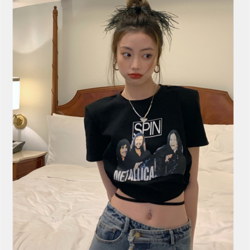 Áo Thun Tay Ngắn Dáng Ôm In Họa Tiết Thời Trang Mùa Hè Cho Nữ