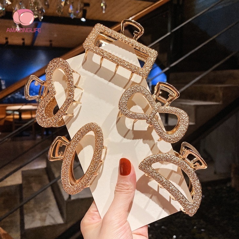 Kẹp Tóc Hợp Kim Hình Nơ / Cá Mập Đính Đá Thời Trang Hàn Quốc