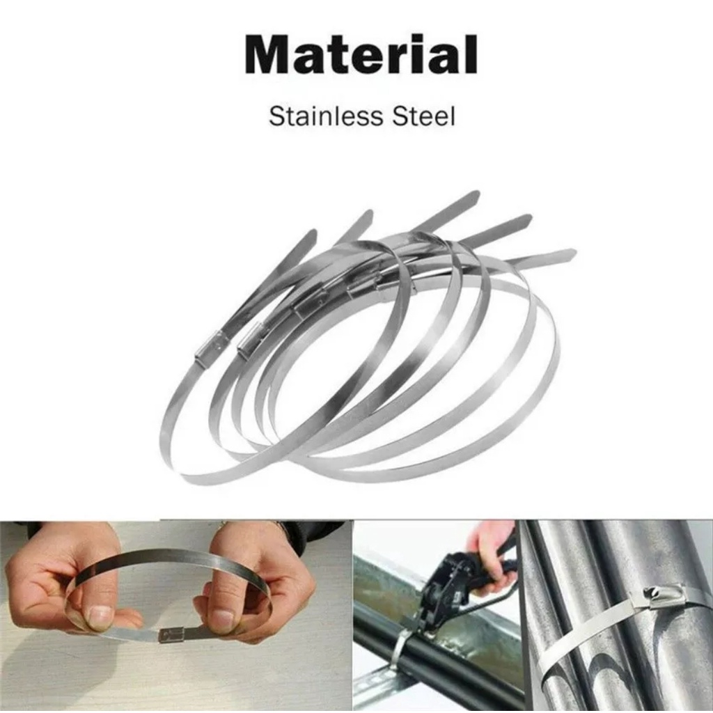 Combo 5 sợi dây rút dây thích kim loại bằng thép không gỉ inox 304 dài 30cm