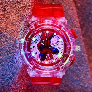 Hoạt Hình Đồng Hồ Đeo Tay Có Đèn led Hình spiderman / hello kitty Nhiều Màu Sắc Cho Bé
