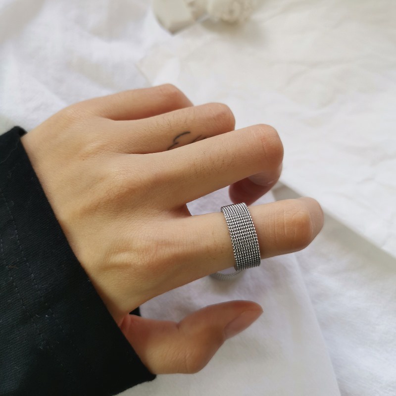 Nhẫn Nam Bạc Đính Đá Đẹp Cá Tính Unisex HipHop Basic Ngầu Trơn Nam Lucifer Store Nhẫn Titan Không Gỉ - Tổng hợp có size