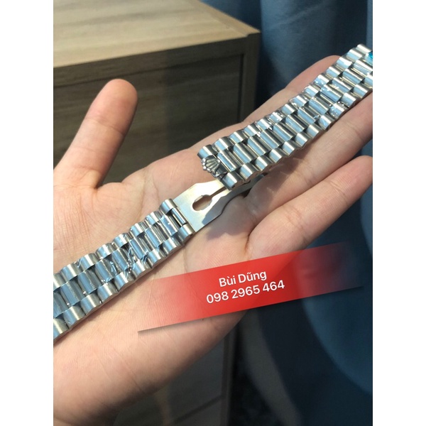 Dây đồng hồ Rolex 3 mắt đúc xịn , dây thép không gỉ , size 20