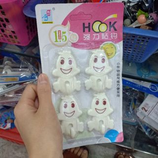 Móc Dán Tường Siêu Chắc 4 móc 1 Vỉ