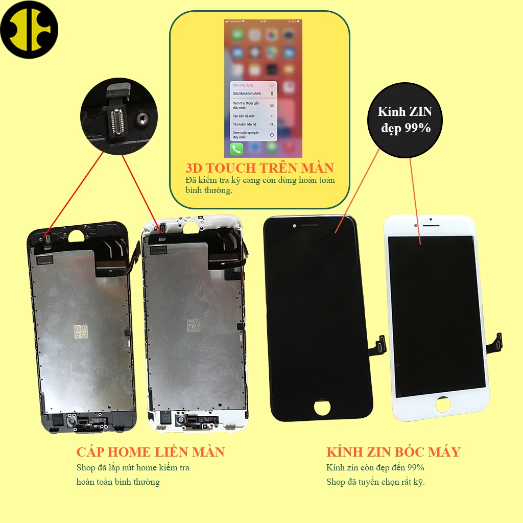 Màn hình dùng cho ĐT 7 Plus ZIN BÓC MÁY 100% hơi xước nhẹ đẹp 98%