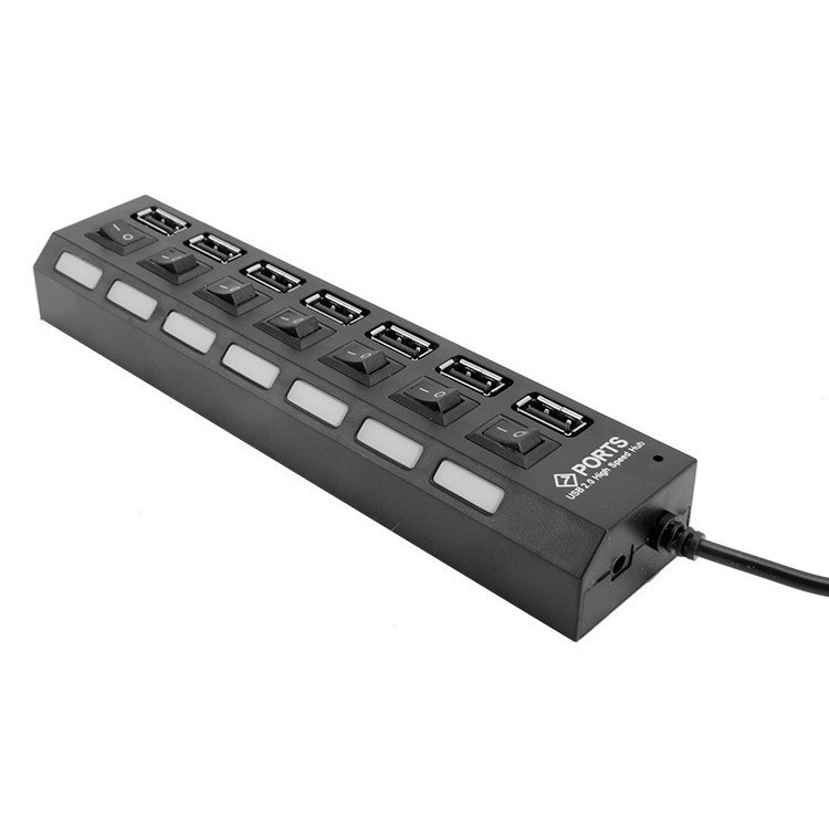 Bộ chia cổng USB - Hub USB 7p ổ điện có công tắc