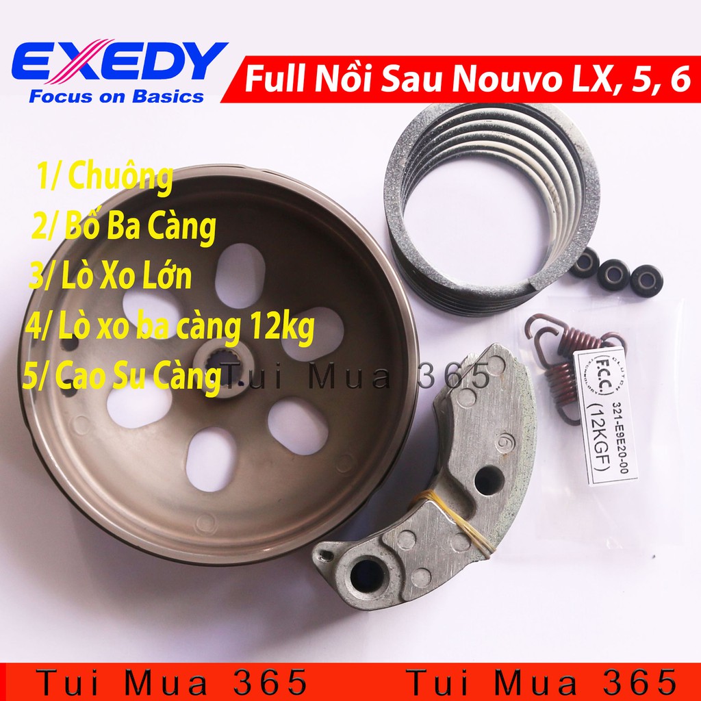 Full Bộ Nồi Sau Độ Xe Tay Ga Yamaha Nouvo LX, Nouvo 5, Nouvo 6 Exedy Japan