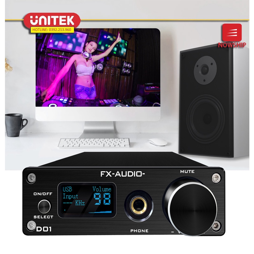 [Mã ELHACE giảm 4% đơn 300K] Bộ Giải Mã DAC FX Audio D01 32bit Bluetooth Bản Nâng Cấp Hoàn Hảo Của X7 - Hàng Chính Hãng