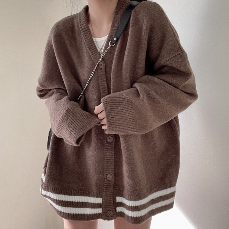 Áo khoác cardigan tay dài form rộng hợp thời trang