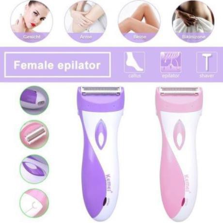 Máy Cạo Lông Toàn Thân Cho Nữ Sạc Điện Kemei KM-3018 Máy Tẩy Lông Đa Năng Vùng Kín