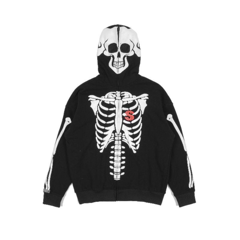 Áo Hoodie Xương CHẤT LIỆU  NỈ DA CÁ  PHONG CÁCH UNISEX