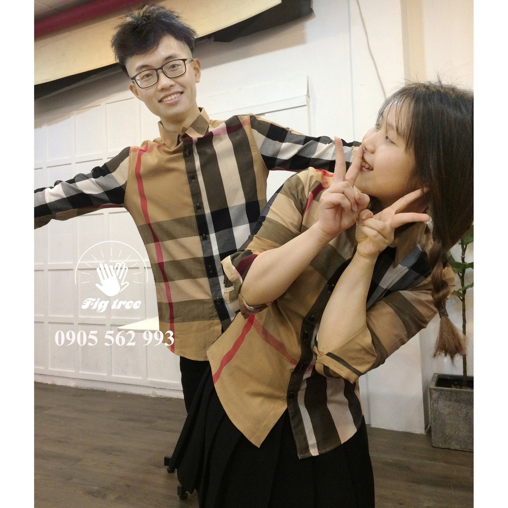 Áo sơ mi đôi đẹp bbr kem