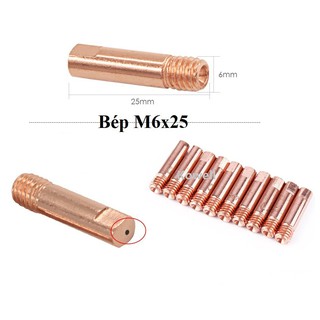 Bép hàn M6*25 Béc hàn mic Phụ kiện mỏ hàn mig 14AK 15AK không dùng khí Phụ kiện máy hàn