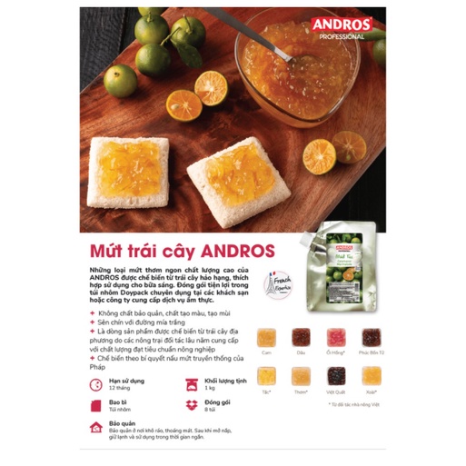 Mứt tắc Andros - Mứt trái cây - Jam Andros - hàng công ty có sẵn giao hàng ngay