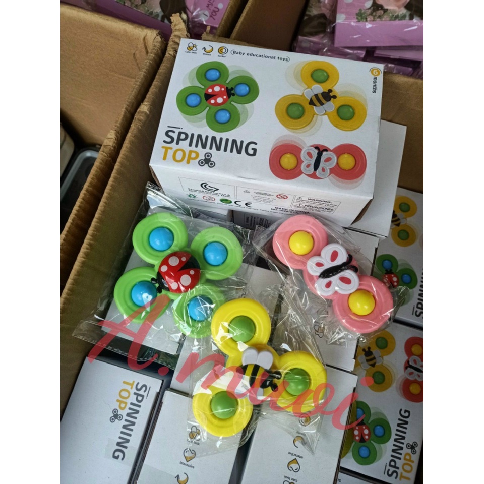 Set 3 đồ chơi con quay spinner hình côn trùng vui nhộn cho bé