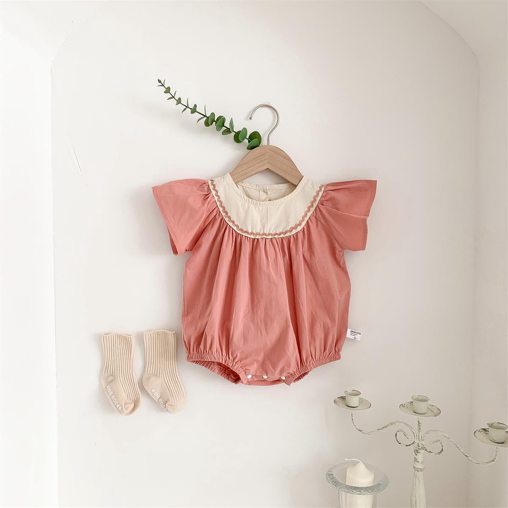 Bộ Áo Liền Quần Tay Cánh Tiên Dễ Thương Cho Bé Gái