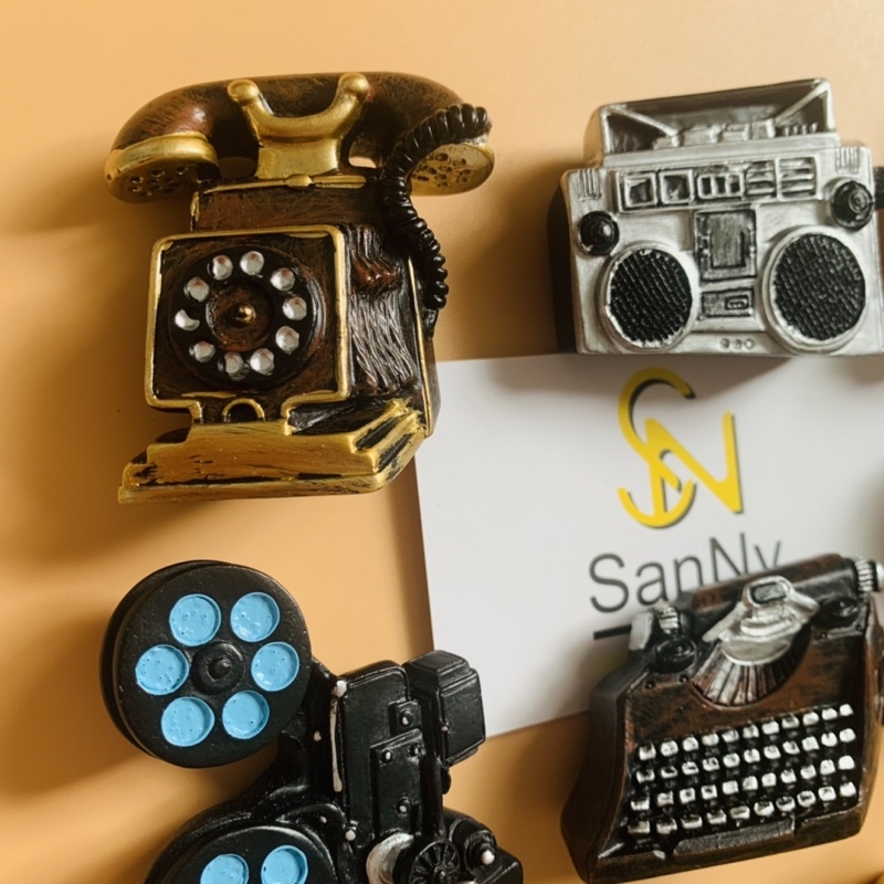 Nam châm hít dán dính trang trí tủ lạnh, tủ sắt, lò nướng, lò viba hình ảnh đồ dùng phong cách cổ điển