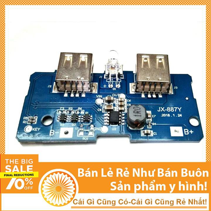 Mạch Sạc Dự Phòng Pin 2A 2 Đầu Ra