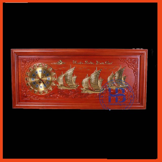 HÀNG THỦ CÔNG Đồng hồ tranh gỗ Hương Thuận Buồm Xuôi Gió 48x108cm giá  gốc