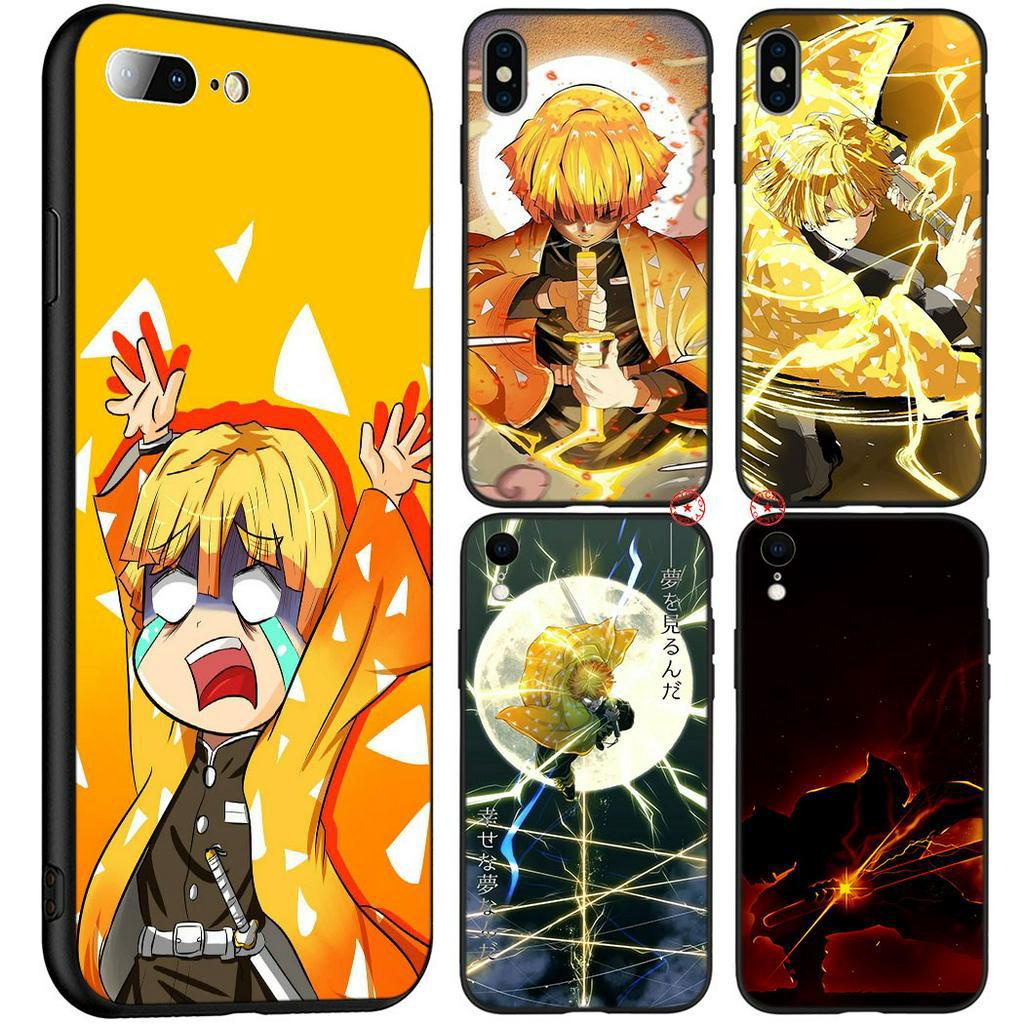 iPhone XS Max XR 10 X 5 5s 6 6s 7 8 Plus Soft Silicone Phone Cover 63SA Demon Slayer Zenitsu