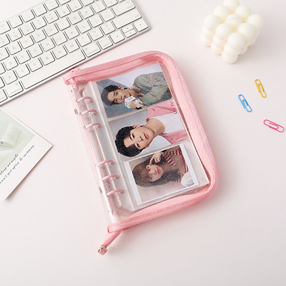 Sổ đóng gáy có dây kéo khổ A5 / A6 đựng bưu thiếp tiện dụng