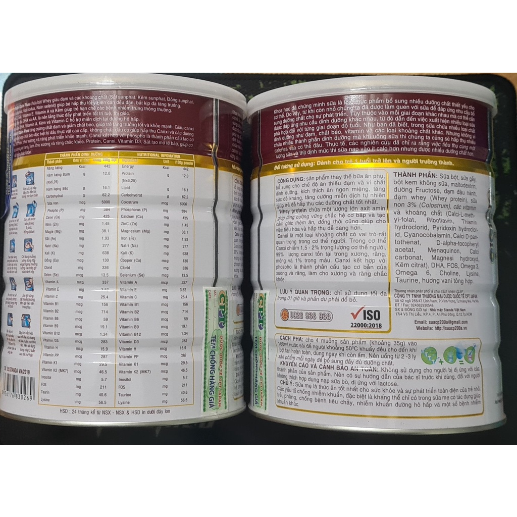 Sữa bột PureNutri Gain Plus 900g - Kích thích thèm ăn, phát triển tầm vóc, tăng cường miễn dịch