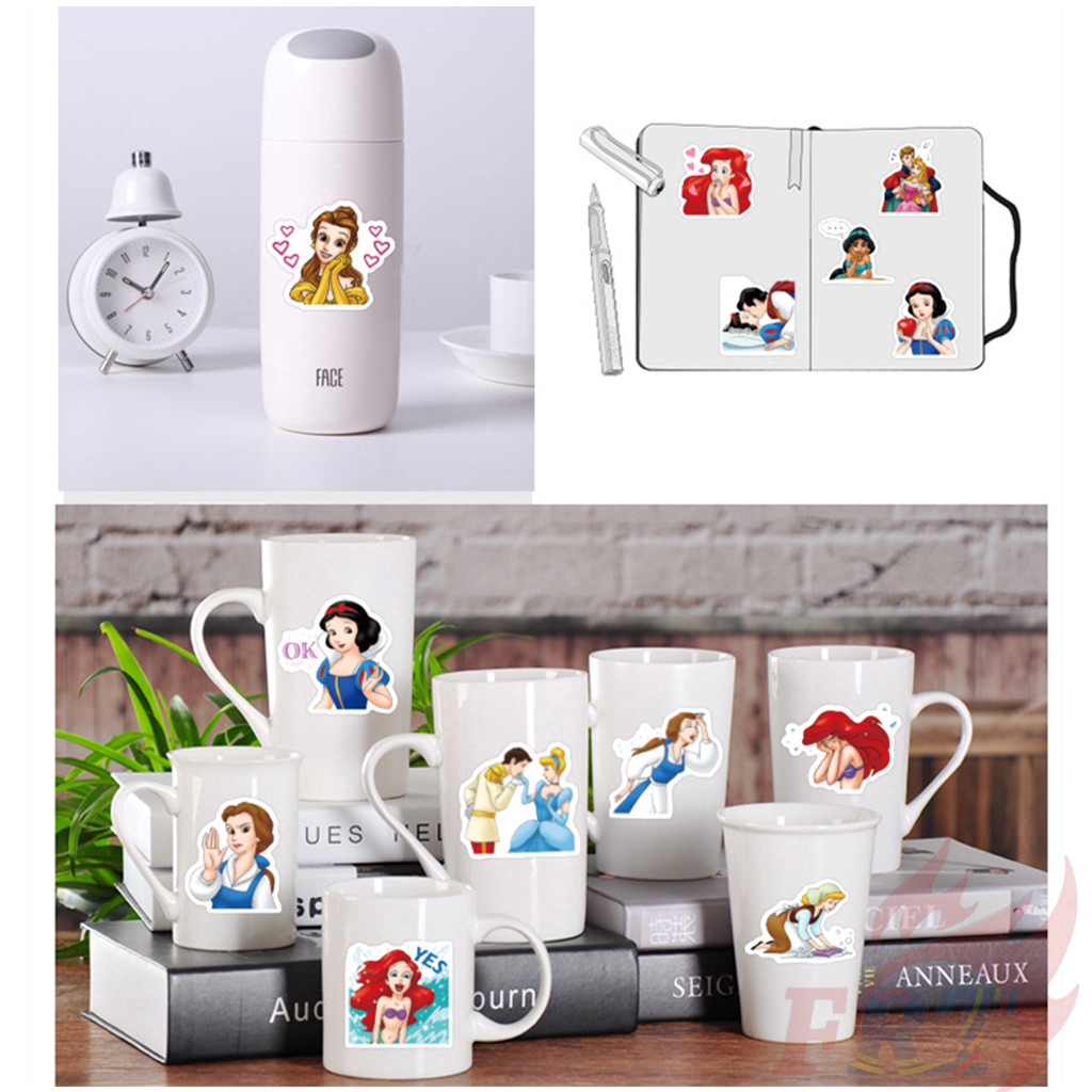 ❉ Bộ 02 Miếng Dán Trang Trí Hình Công Chúa Disney 02 ❉ Set 40 Sticker Dán Trang Trí Nhật Ký, Sổ Tay, Ván Trượt