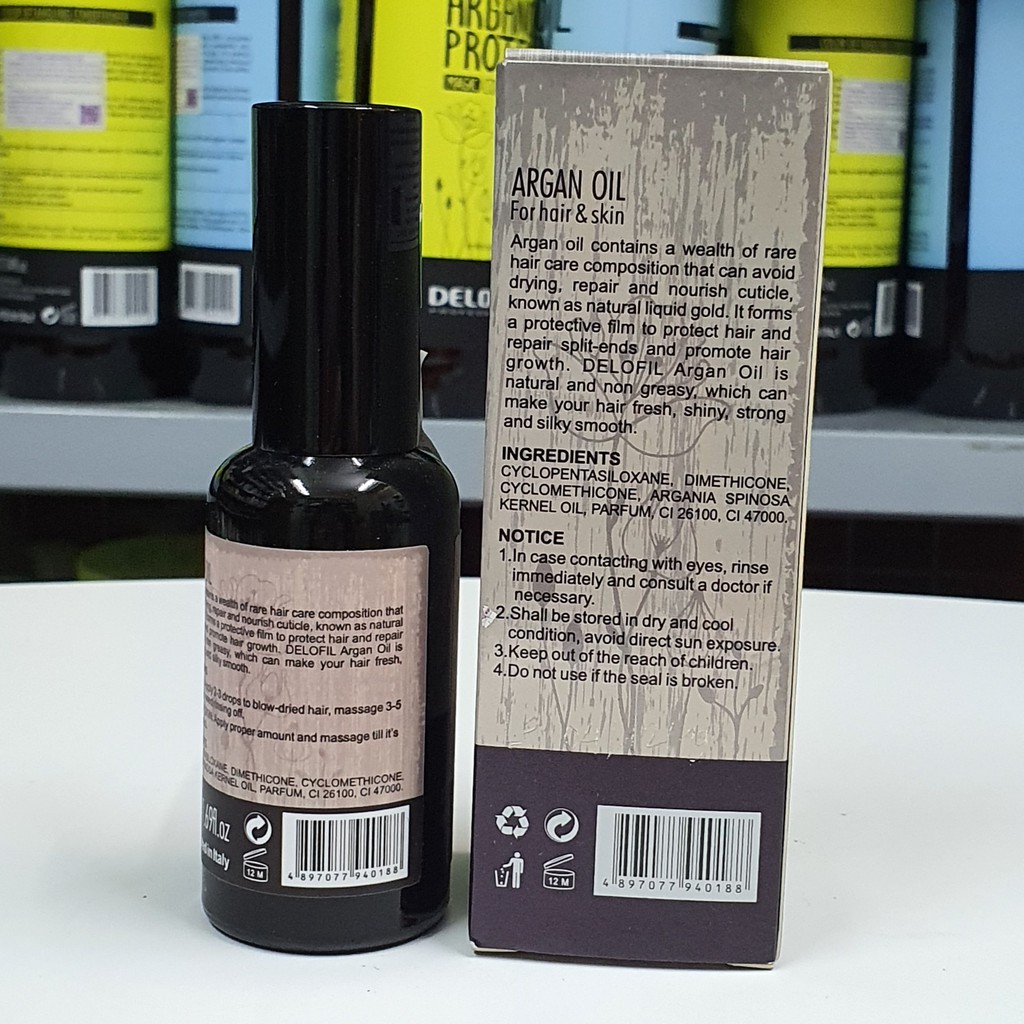 TINH DẦU DELOFIL ARGAN OIL PHỤC HỒI TÓC HƯ TỔN BÓNG MƯỢT 50ML | BigBuy360 - bigbuy360.vn