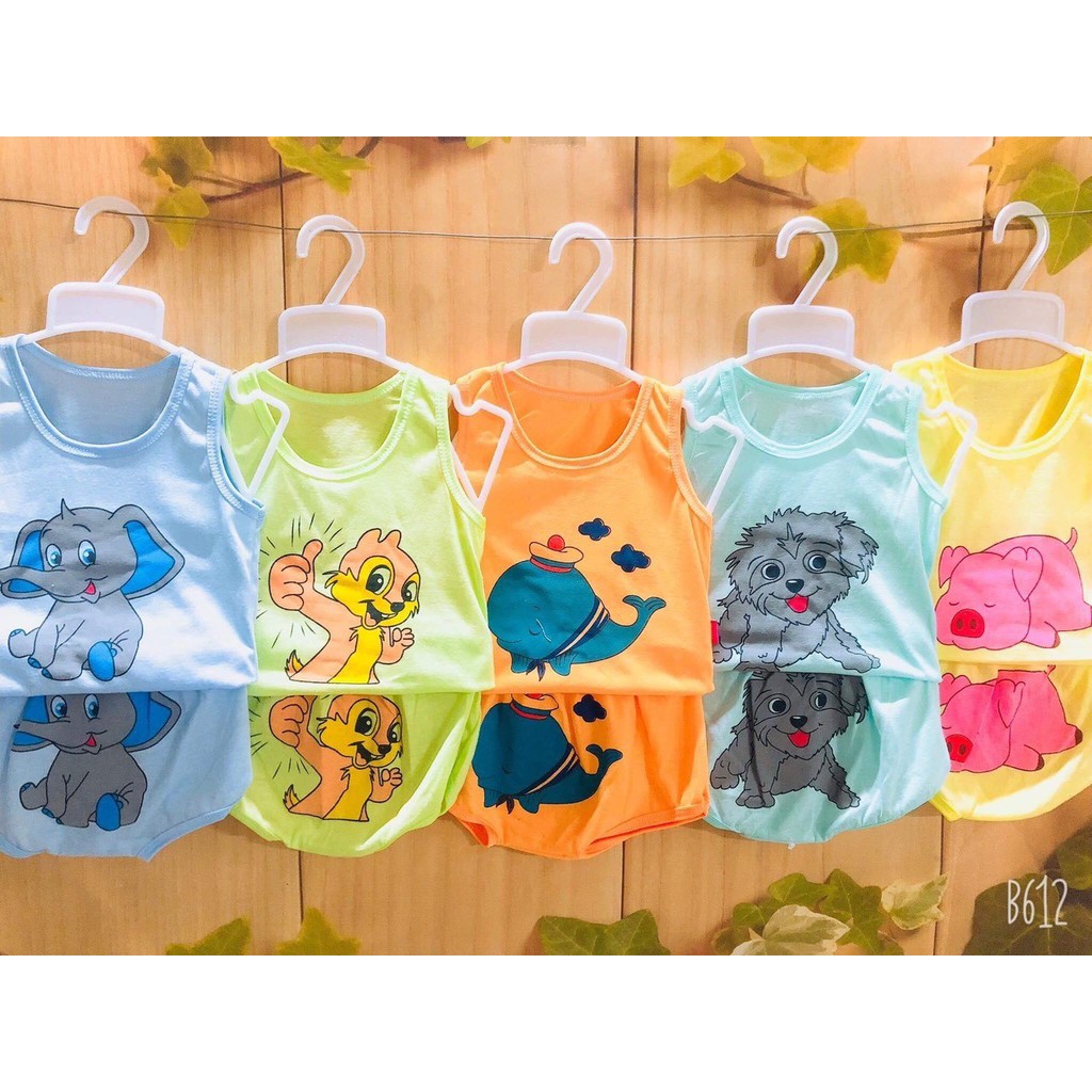 Set 5 bộ cotton ba lỗ cho bé trai và bé gái sơ sinh từ 3-15, hàng cotton đẹp, ảnh thật - 𝐒𝐄𝐓𝟒