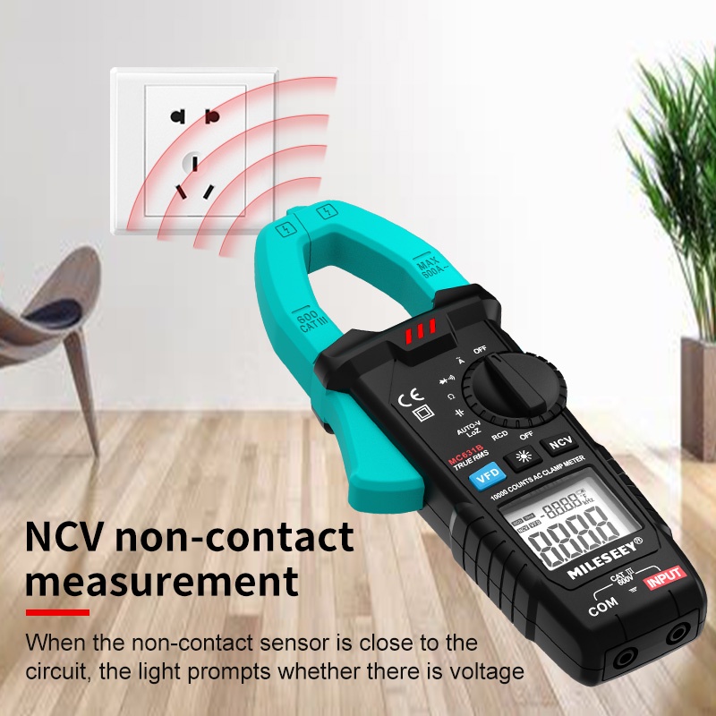 Máy đo điện áp/dòng điện Mileseey màn hình kỹ thuật số Ac631B Mc631A Mc631B với 6000 đơn vị không tiếp xúc