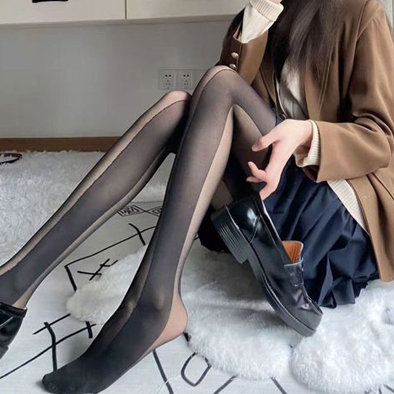 Quần Tất Vải Lụa Đen Phối Kẻ Sọc Dọc Phong Cách Lolita Dành Cho Nữ