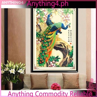 Tranh đính đá 5D hình chim công trang trí nội thất DIY