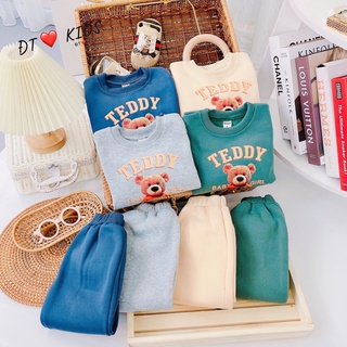 Bộ nỉ bông gấu Teddy cho bé