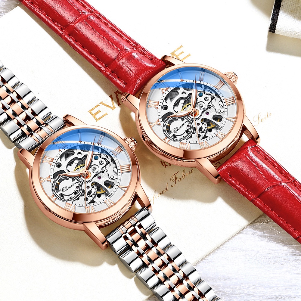 Đồng Hồ Đeo Tay Chexi Bằng Thép Không Gỉ / Da Chống Thấm Nước Sang Trọng Cho Nữ