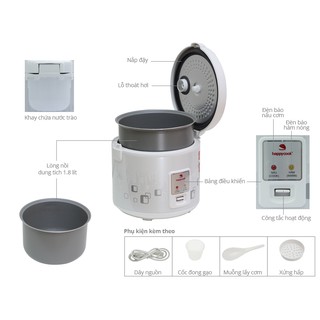 Nồi cơm điện Happycook HCJ-180 1.8L