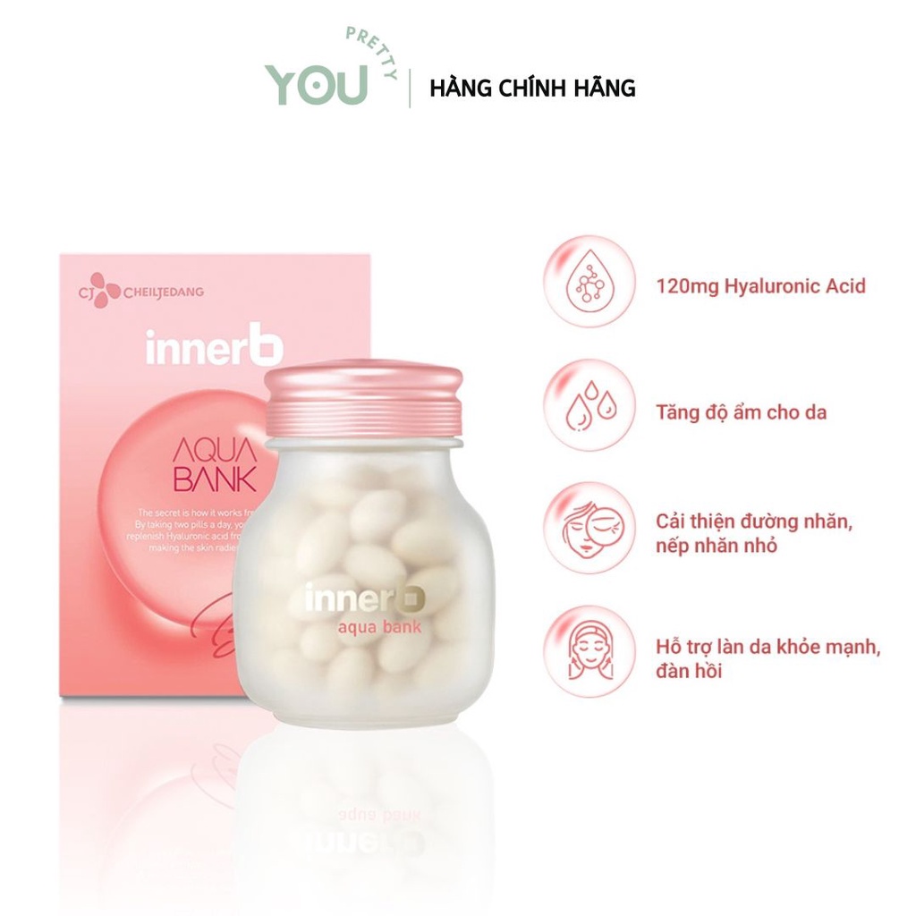 Viên Uống Cấp Nước InnerB Aqua Bank  lọ 56viên