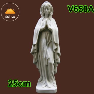 Tượng đức mẹ lộ đức mẫu Italia bột đá + composite 100% siêu bền không bong tróc 25cm V650A