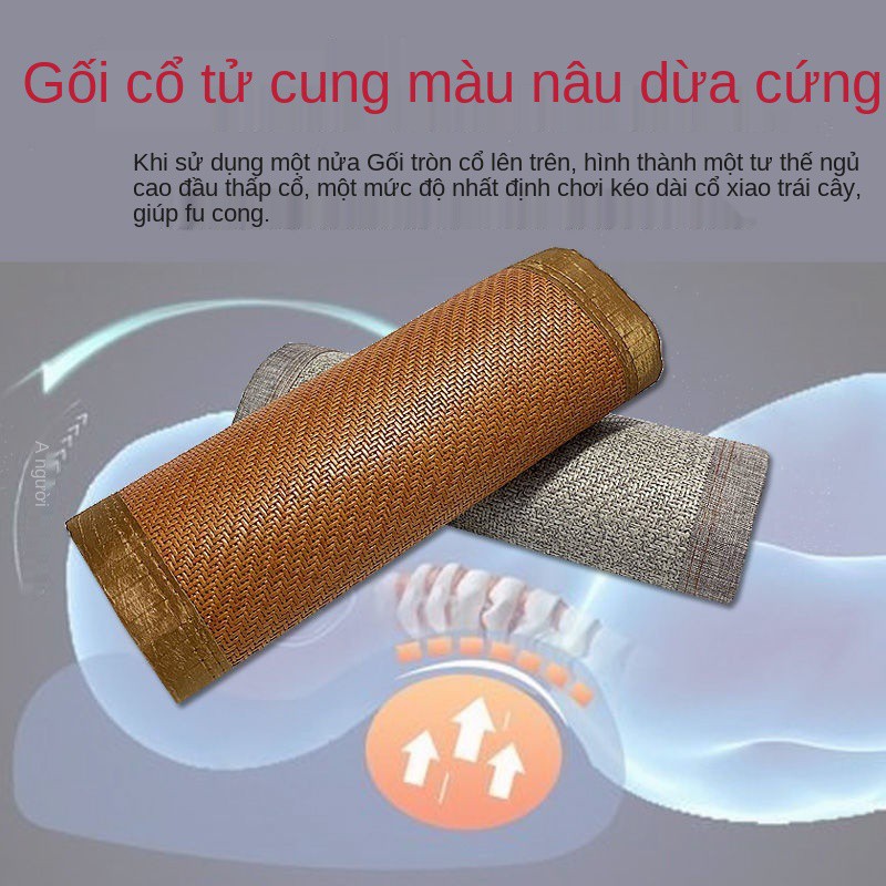 Gối bán nguyệt cọ dừa sửa chữa đốt sống cổ cứng lưng giúp giấc ngủ cải thiện gói chiếu mùa hè có thể tháo rời và giặt đư