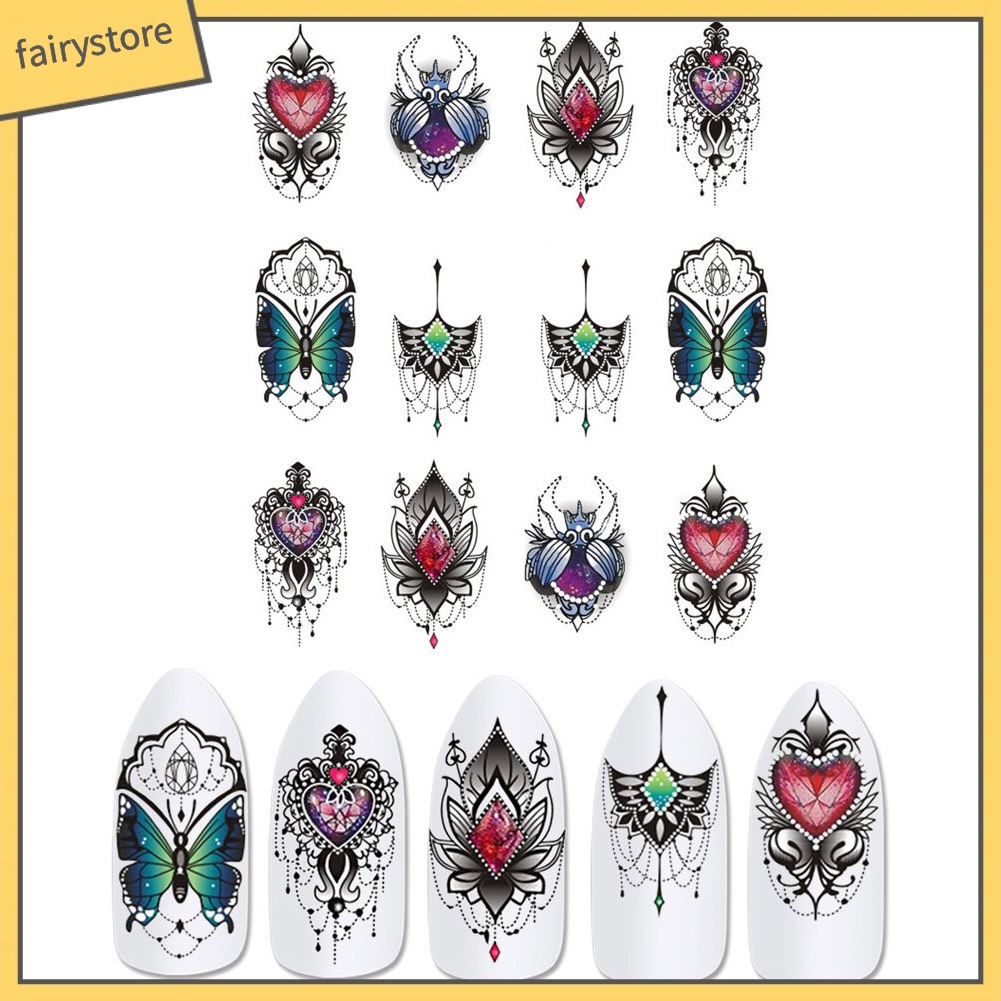 [Hàng mới về] Nhãn dán trang trí móng tay nghệ thuật in hoa văn bắt mắt