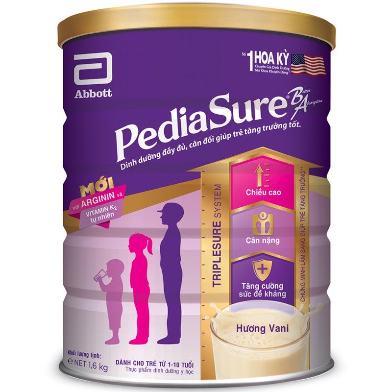 Sữa bột pediasure 1kg6 (1600g) cho trẻ 1-10 tuổi