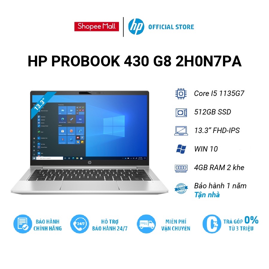 Laptop HP Probook 430 G8 2H0N7PA | i5-1135G7 | 4GB RAM | 512GB SSD | 13.3&quot;FHD | Win10