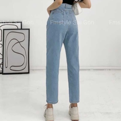 Quần jean baggy nữ trơn lưng cao 1 túi 3025(không co giãn) ulzzang, quần bò thời trang VM STYLE 22QJB03TD0501